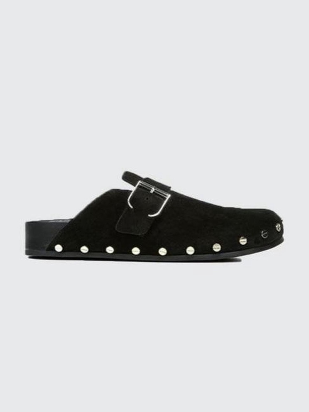 Veronica Beard Fern Black Suede Studded Clog Mule Slip-On Shoes Size 8 Boho Goth